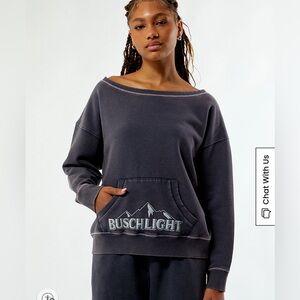 BUSCH LIGHT 89 Off-The-Shoulder Sweatshirt Women’s Medium NWT